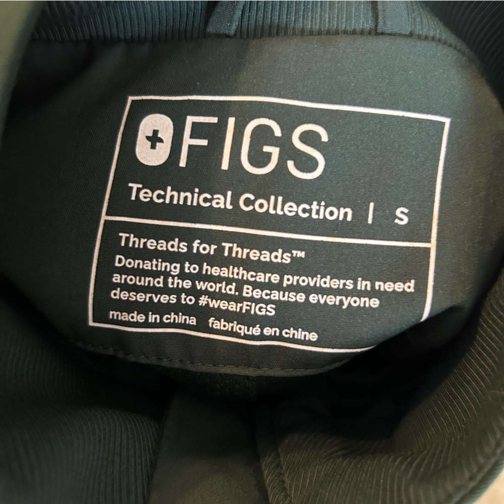 Figs Technical Collection Green Full Zip Scrub To… - image 3